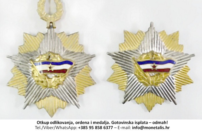 Otkupljujemo odlikovanje Orden jugoslavenske zastave sa zlatnim vijencem (II. red) - 095 858 6377