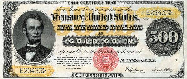 Otkup starih dolarskih Gold Certificate novčanica