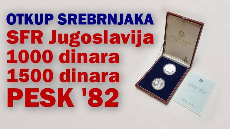 Otkup srebrnjaka Jugoslavija 1000 i 1500 dinara 1982 - PESK '82 - Međunarodno natjecanje u kanuu